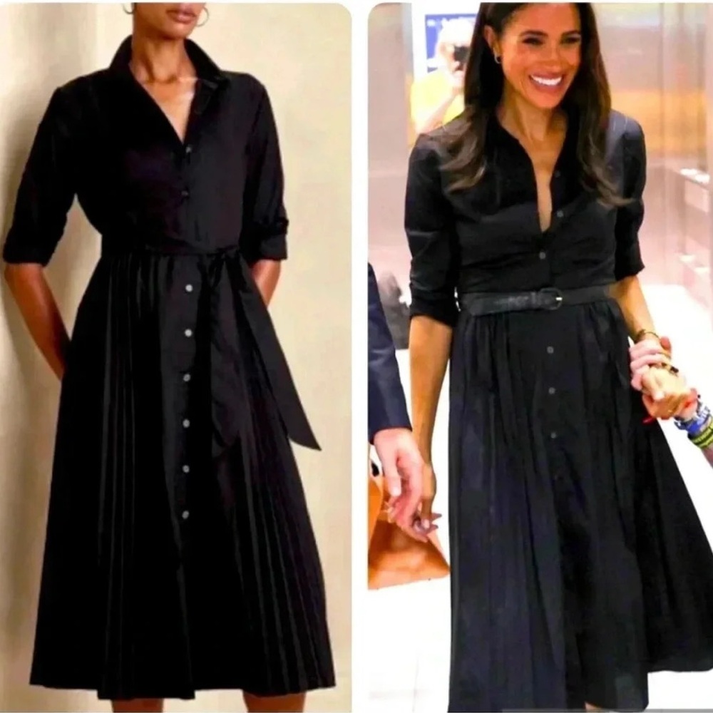 Banana Republic Black Long Sleeve Dress